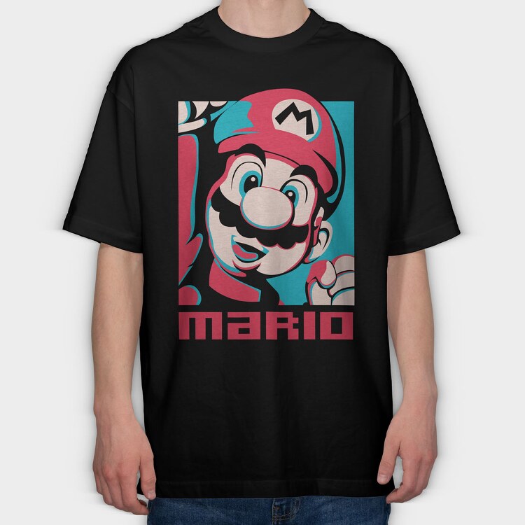 Mario Bros Design, Tricou Oversize Barbati (Unisex)