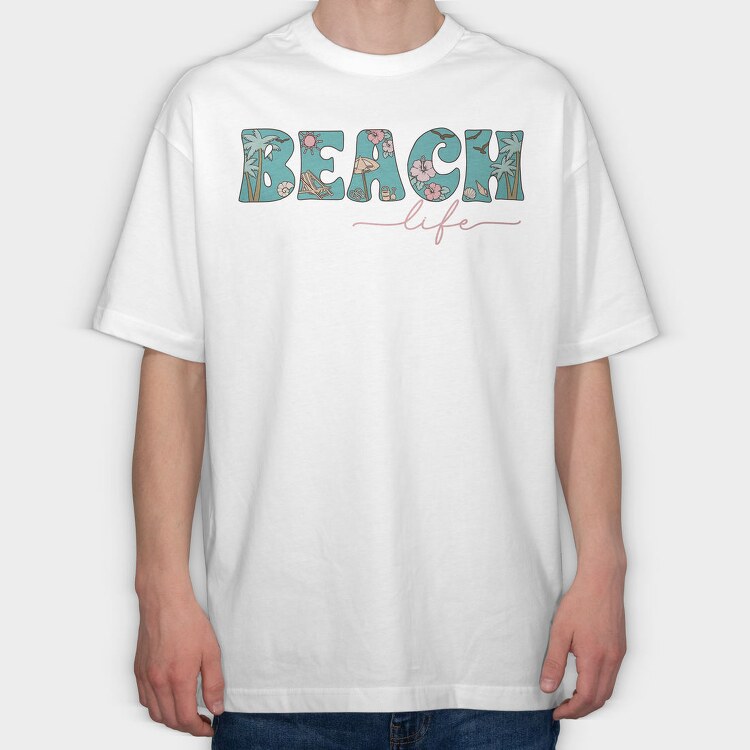Beach Life, Tricou Oversize Barbati (Unisex)