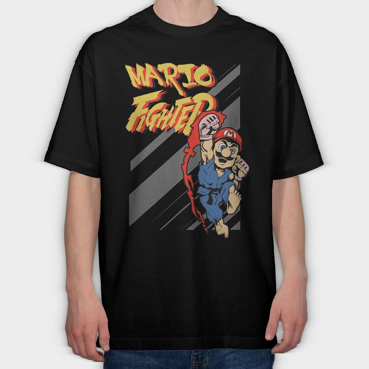 Mario Fighter, Tricou Oversize Barbati (Unisex)