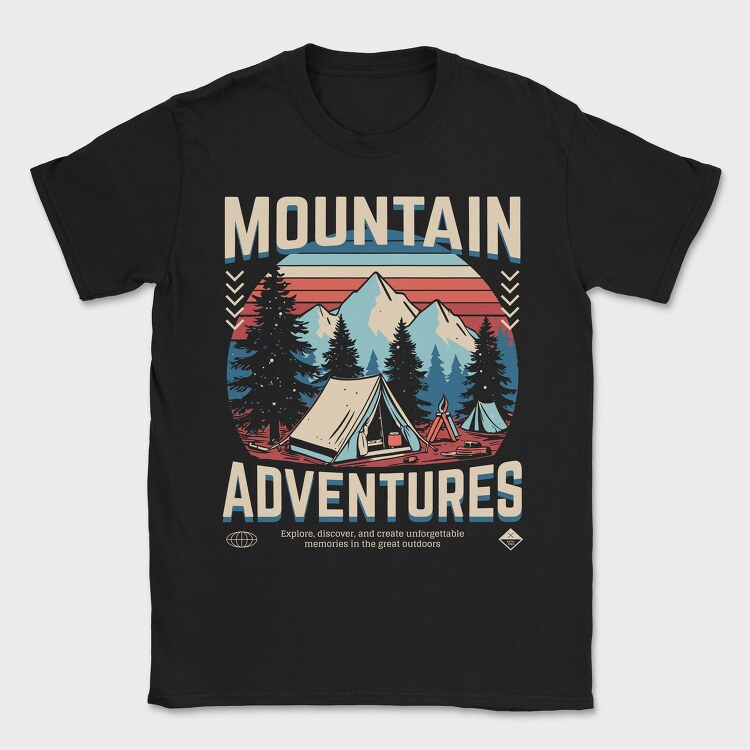 Mountain Adventures Retro Camping, Tricou Barbati (Unisex)