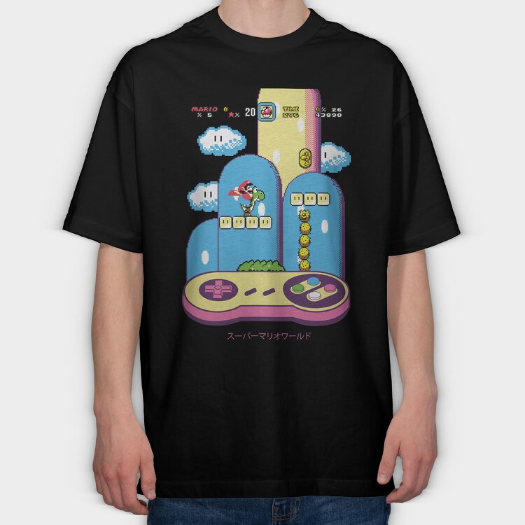 Mario Game, Tricou Oversize Barbati (Unisex)
