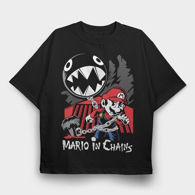 Mario In Chains, Tricou Oversize Barbati (Unisex)