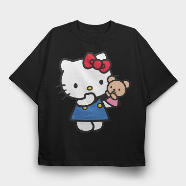 Cartoon Retro Hello Kitty 3, Tricou Oversize Barbati (Unisex)
