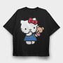 Cartoon Retro Hello Kitty 3, Tricou Oversize Barbati (Unisex)