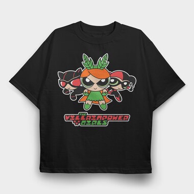 The Powerpuff Girls Catwoman Harley, Tricou Oversize Barbati (Unisex)