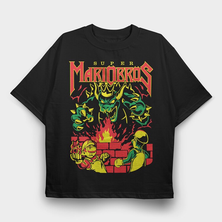 Mariobros, Tricou Oversize Barbati (Unisex)