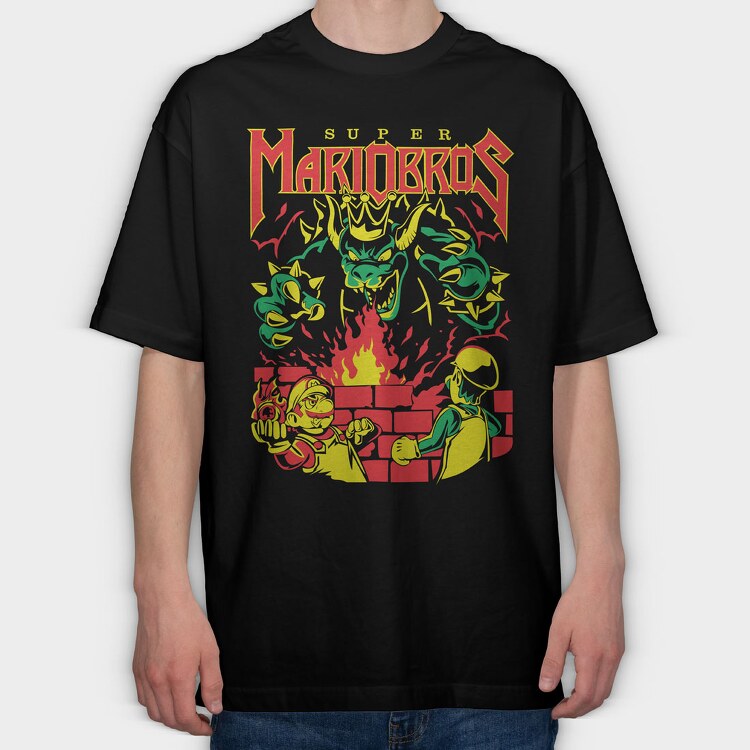 Mariobros, Tricou Oversize Barbati (Unisex)