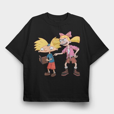 Cartoon Retro Hey Arnold 1, Tricou Oversize Barbati (Unisex)