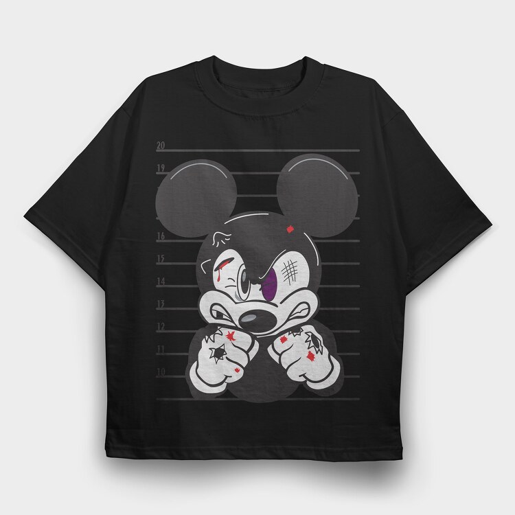 Prisoner Mickey Mouse, Tricou Oversize Barbati (Unisex)