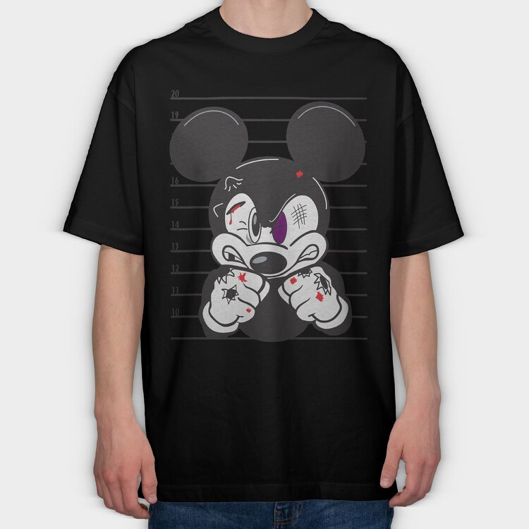 Prisoner Mickey Mouse, Tricou Oversize Barbati (Unisex)