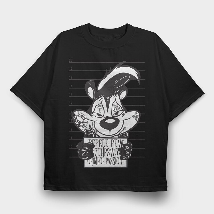 Prisoner Pep Le Pew, Tricou Oversize Barbati (Unisex)