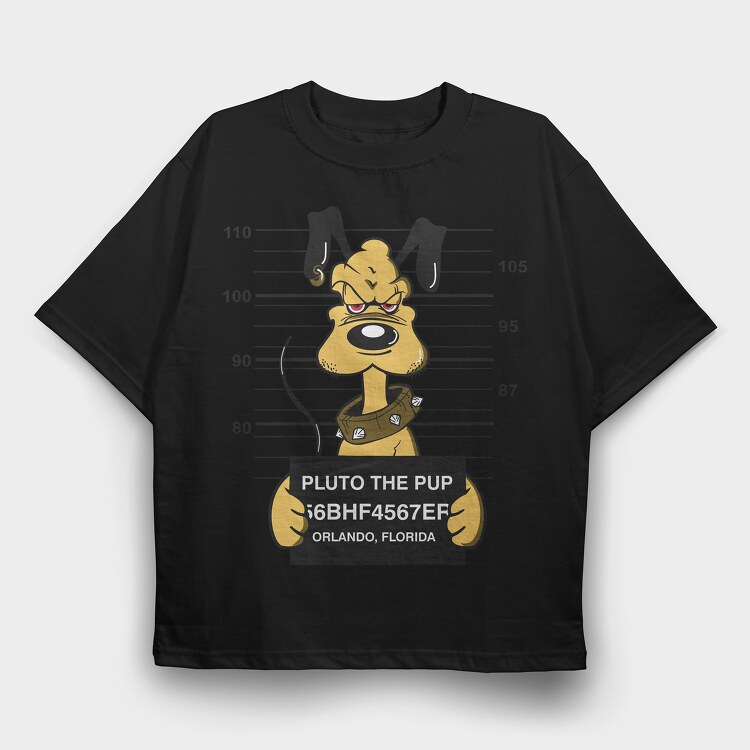 Prisoner Pluto the Pup, Tricou Oversize Barbati (Unisex)