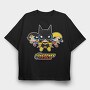 The Powerpuff Girls Wonderwoman Batgirl, Tricou Oversize Barbati (Unisex)