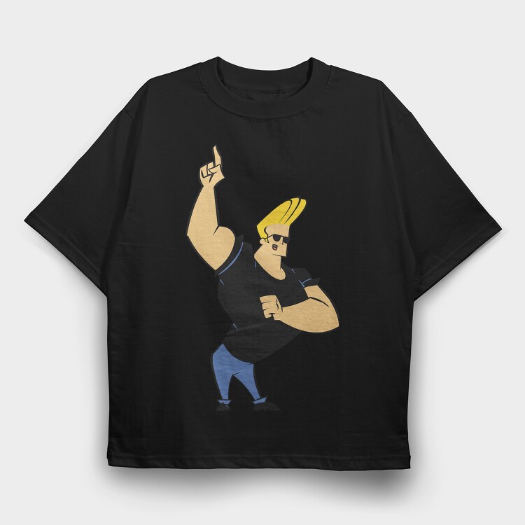 Cartoon Retro Johny Bravo 1, Tricou Oversize Barbati (Unisex)