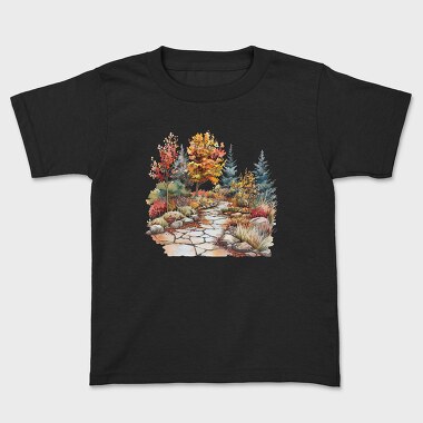 Autumn Pathway Watercolor, Tricou Copii