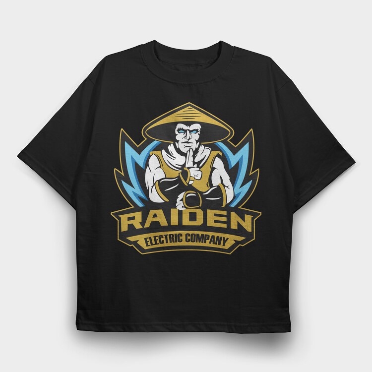 Raiden Mortal Kombat, Tricou Oversize Barbati (Unisex)