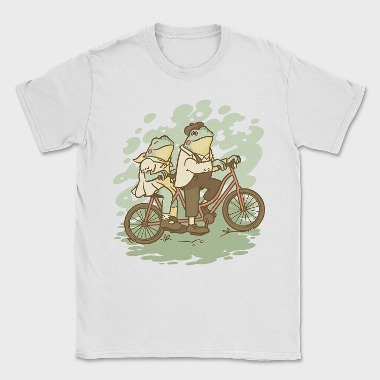 Bicycle Frogs Vintage Riding A Bike, Tricou Barbati (Unisex)