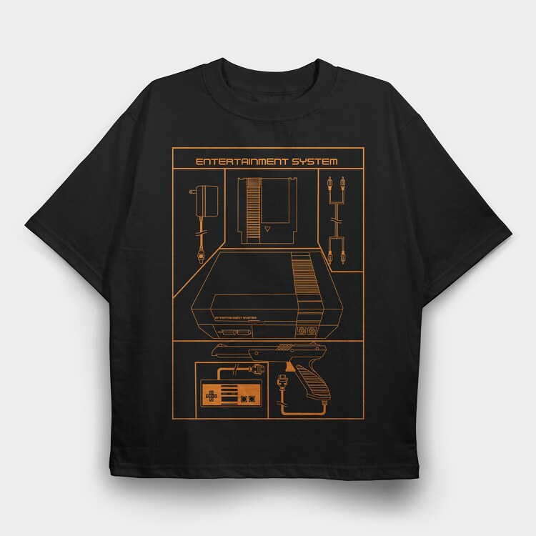Retro Gaming Entertainment System, Tricou Oversize Barbati (Unisex)