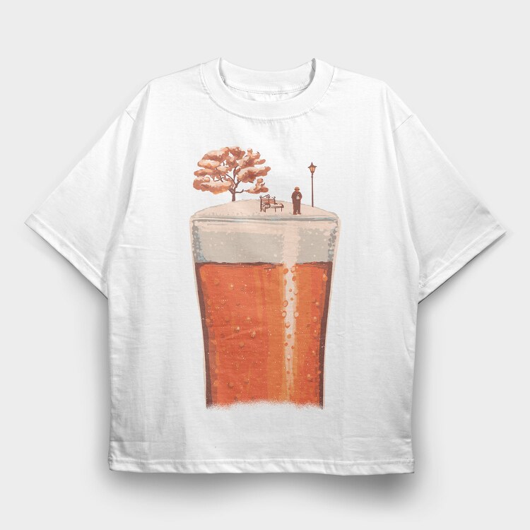 Winter Beer, Tricou Oversize Barbati (Unisex)