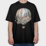 Balloon Floral Voyage, Tricou Oversize Barbati (Unisex)