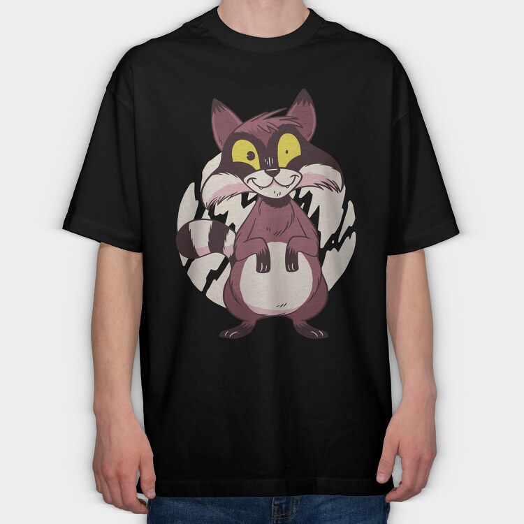 Racoon Cartoon, Tricou Oversize Barbati (Unisex)