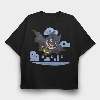 Batman Mario, Tricou Oversize Barbati (Unisex)