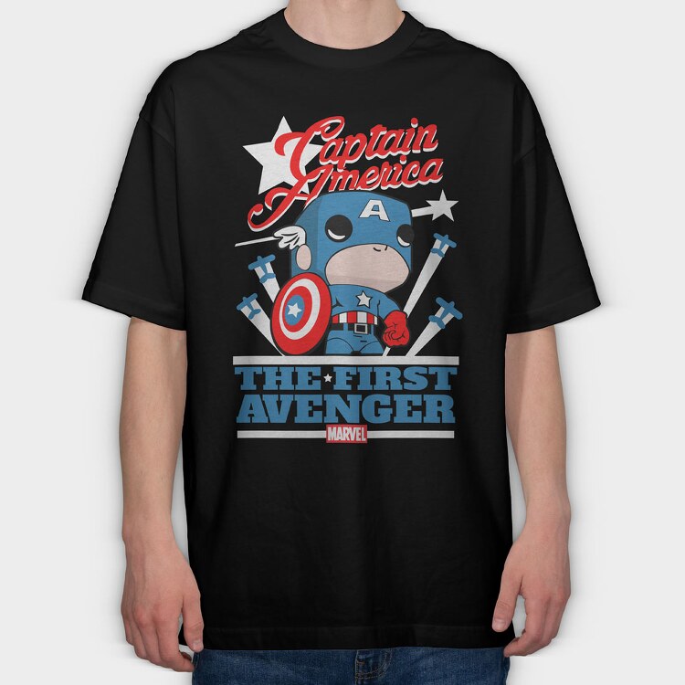 Funko Marvel captain america, Tricou Oversize Barbati (Unisex)