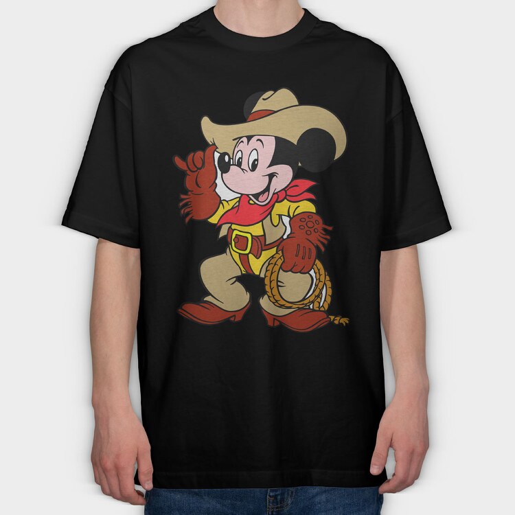 Cartoon Retro Mickey Mouse 4, Tricou Oversize Barbati (Unisex)