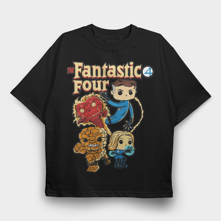 Funko Marvel fantastic four, Tricou Oversize Barbati (Unisex)