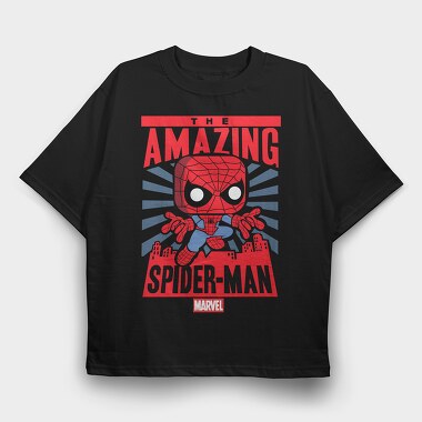 Funko Marvel spider man, Tricou Oversize Barbati (Unisex)