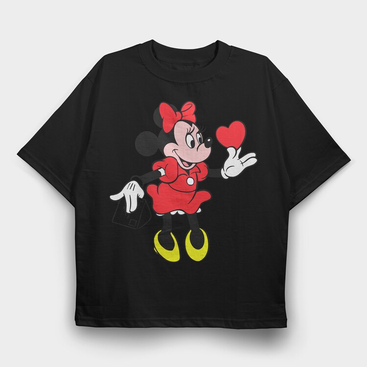 Cartoon Retro Minnie 2, Tricou Oversize Barbati (Unisex)