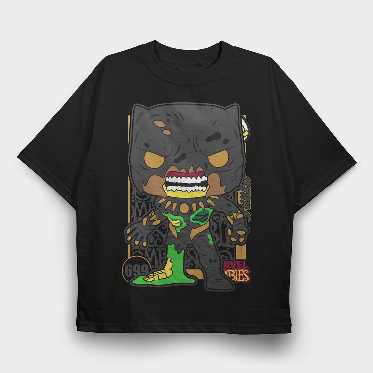 Funko Marvel Zombies Black Panther, Tricou Oversize Barbati (Unisex)