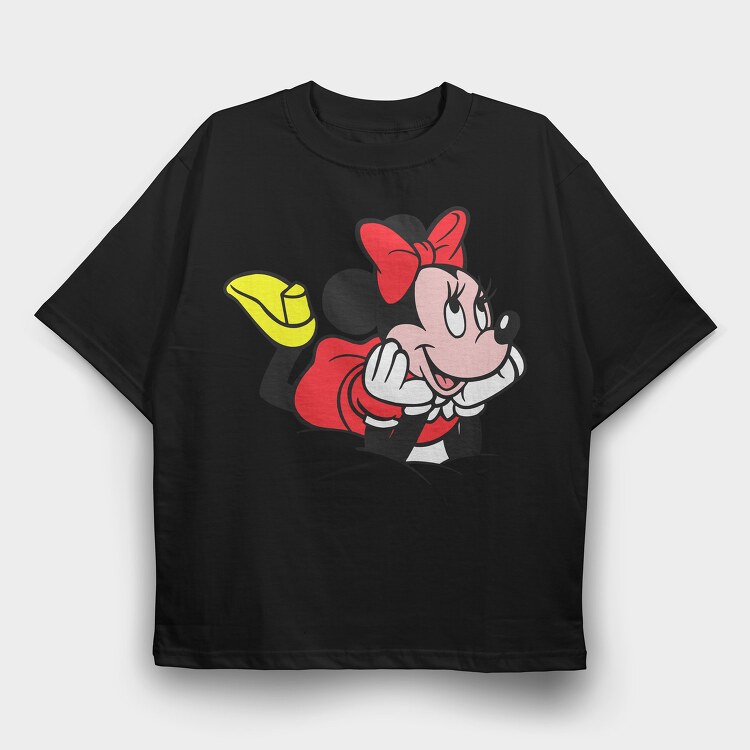 Cartoon Retro Minnie 4, Tricou Oversize Barbati (Unisex)
