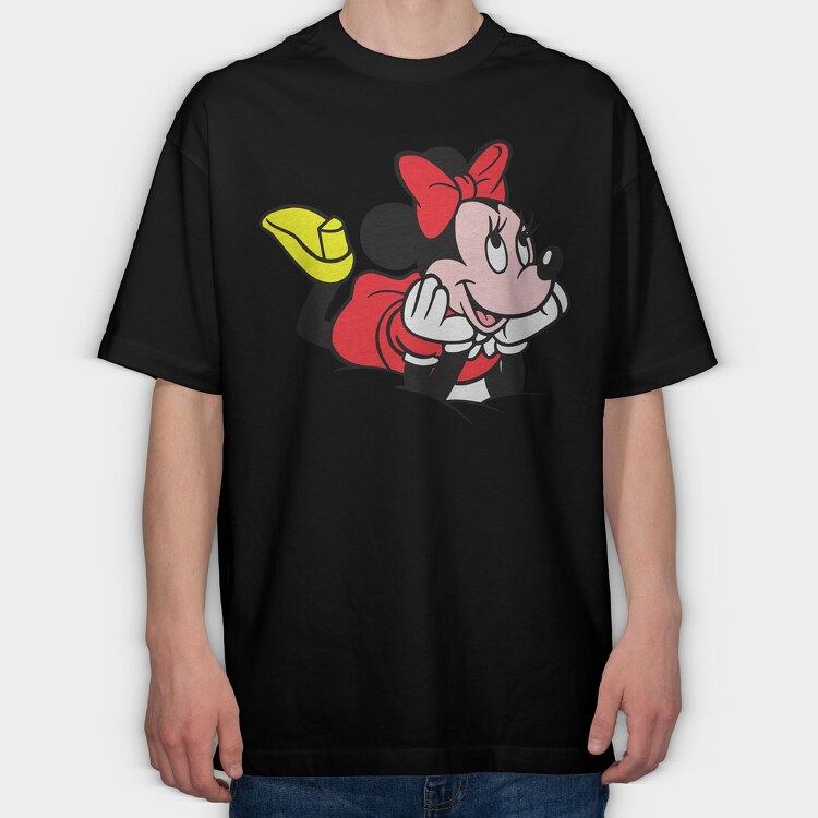 Cartoon Retro Minnie 4, Tricou Oversize Barbati (Unisex)