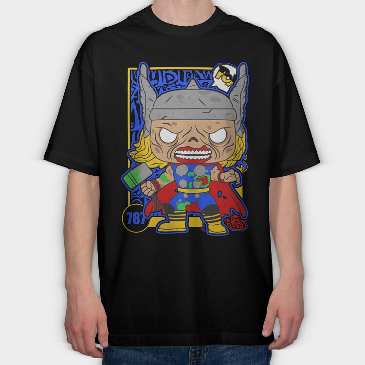 Funko Marvel Zombies Thor, Tricou Oversize Barbati (Unisex)