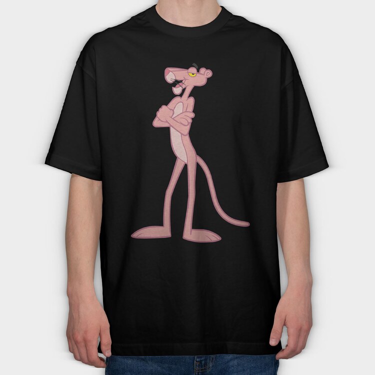 Cartoon Retro Pink Panter 2, Tricou Oversize Barbati (Unisex)