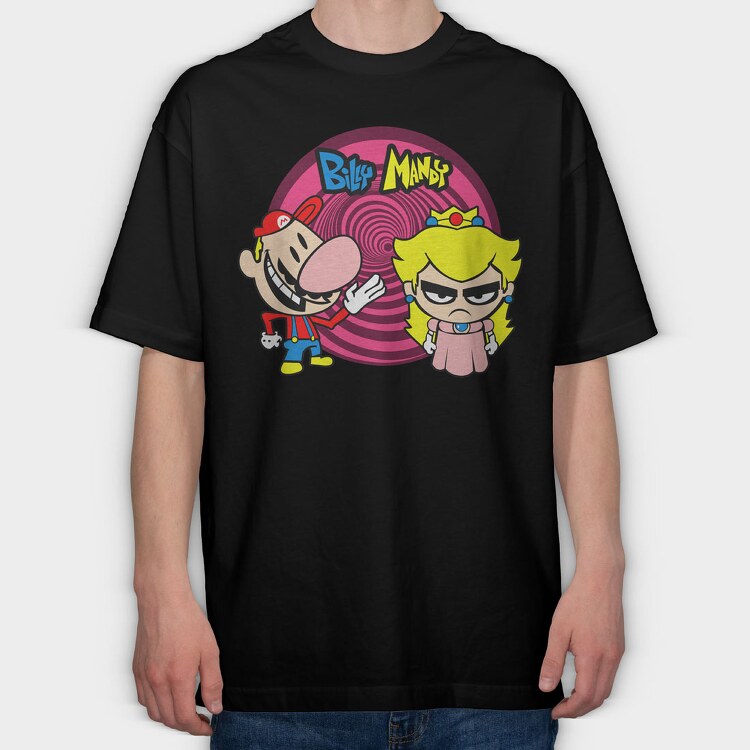 Billy and Mandy Mario, Tricou Oversize Barbati (Unisex)