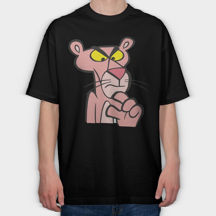 Cartoon Retro Pink Panter 6, Tricou Oversize Barbati (Unisex)