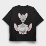 Cartoon Retro Pinky and Cerebro 1, Tricou Oversize Barbati (Unisex)