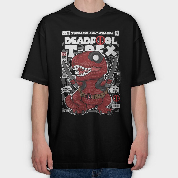 Deadpool T Rex, Tricou Oversize Barbati (Unisex)