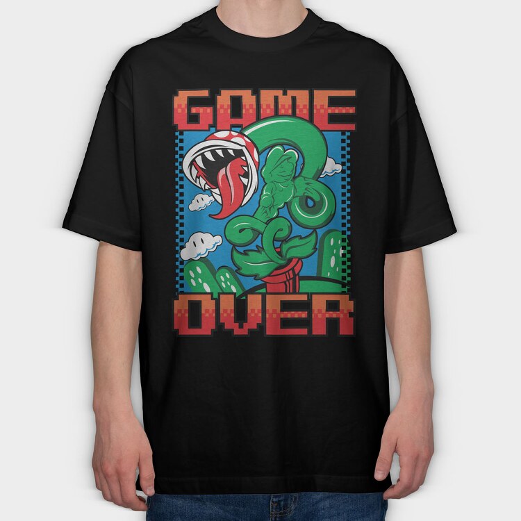 Game Over Mario Bros, Tricou Oversize Barbati (Unisex)