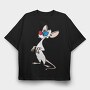Cartoon Retro Pinky and Cerebro 5, Tricou Oversize Barbati (Unisex)