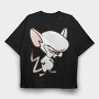 Cartoon Retro Pinky and Cerebro 6, Tricou Oversize Barbati (Unisex)