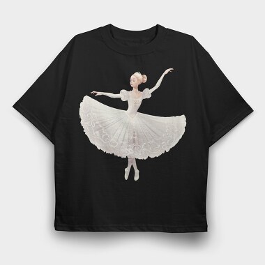 Ballet Dancer Illustration, Tricou Oversize Barbati (Unisex)
