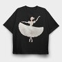 Ballet Dancer Illustration, Tricou Oversize Barbati (Unisex)
