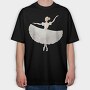 Ballet Dancer Illustration, Tricou Oversize Barbati (Unisex)