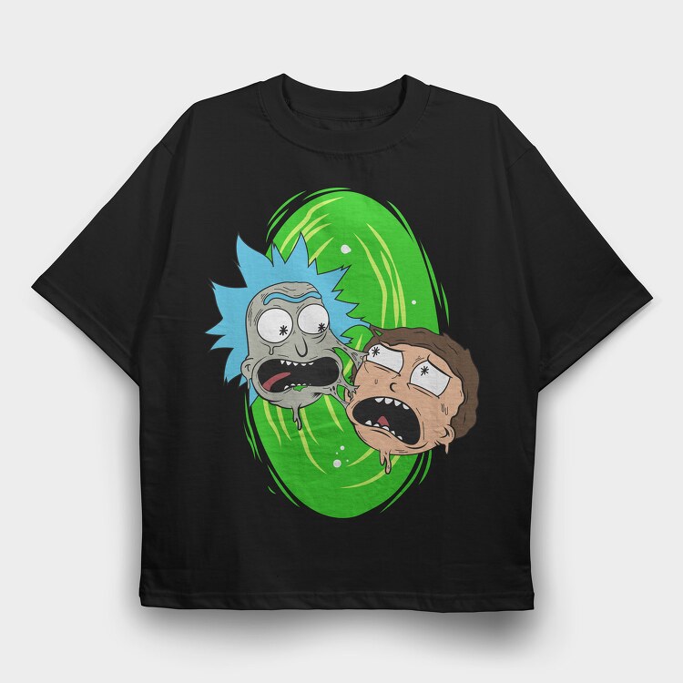 Rick and Morty 40, Tricou Oversize Barbati (Unisex)