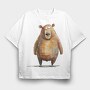 Bear Feet Paint, Tricou Oversize Barbati (Unisex)