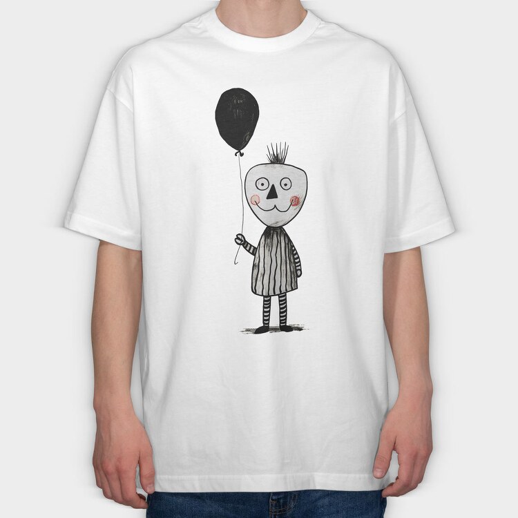 Balloon Ghost Girl, Tricou Oversize Barbati (Unisex)