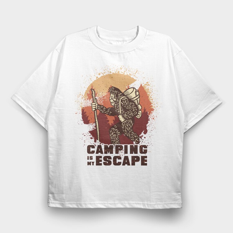 Big Foot Monster Hiking Sasquatch Sunset, Tricou Oversize Barbati (Unisex)